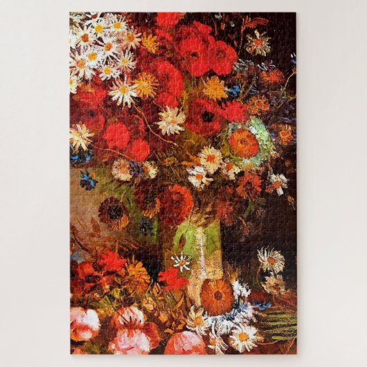Van Gogh - Vase met papavers, cornbloemen, pony's Legpuzzel (Verticaal)