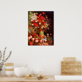 Van Gogh - Vase met papavers, cornbloemen, pony's Poster (Keuken)