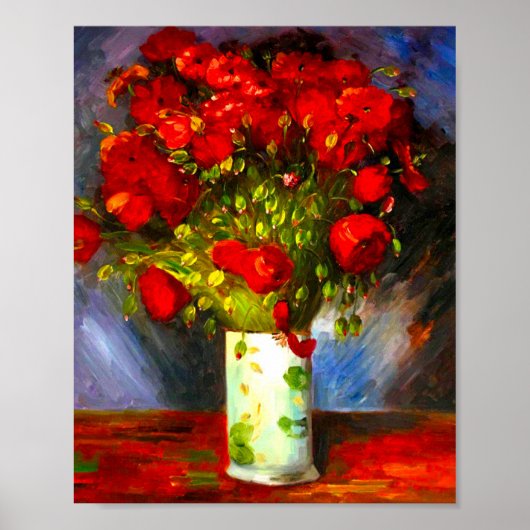 Van Gogh Vase met papavers Poster (Voorkant)