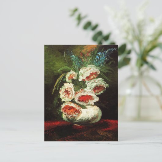 Van Gogh Vase met pony's Note Card Briefkaart (Staand voorkant)