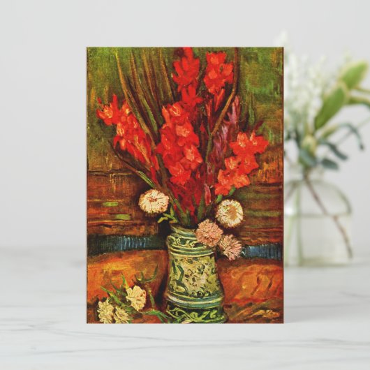 Van Gogh - Vase met Red Gladiolas Kaart (Staand voorkant)
