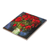 Van Gogh Vase met rode papaver Tegeltje (Zijkant)