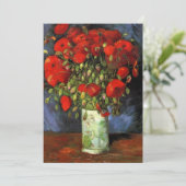 Van Gogh Vase met Rode Poppies, bruiloft Kaart (Staand voorkant)
