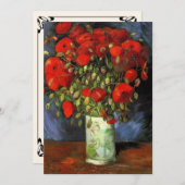 Van Gogh Vase met Rode Poppies, bruiloft Kaart (Voorkant / Achterkant)
