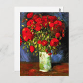 Van Gogh Vase met rood papaver Briefkaart (Voorkant / Achterkant)