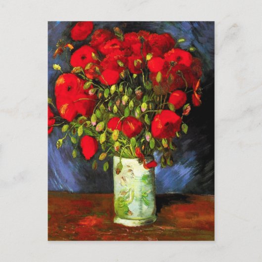 Van Gogh Vase met rood papaver Briefkaart (Voorkant)