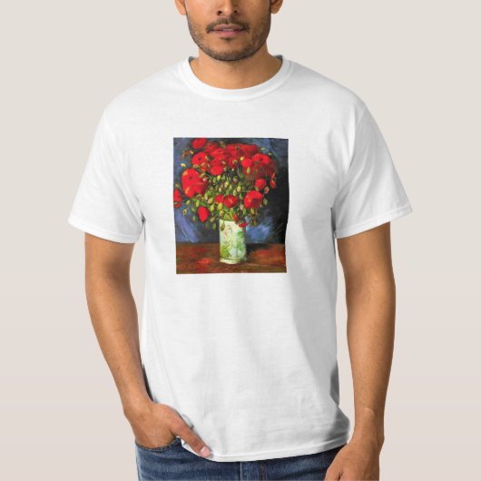 Van Gogh Vase met rood papaver T-shirt (Voorkant)