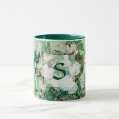 Van Gogh Vase met roze rozen  Art Monogram Mok (Midden)