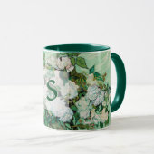 Van Gogh Vase met roze rozen  Art Monogram Mok (Voorkant rechts)