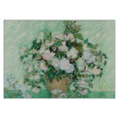 Van Gogh Vase met roze rozen bloemen schilderen Snijplank (Voorkant)