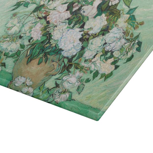 Van Gogh Vase met roze rozen bloemen schilderen Snijplank (Hoek)
