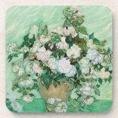 Van Gogh Vase met roze rozen  bloemkunst Drankjes Onderzetter (Voorkant)