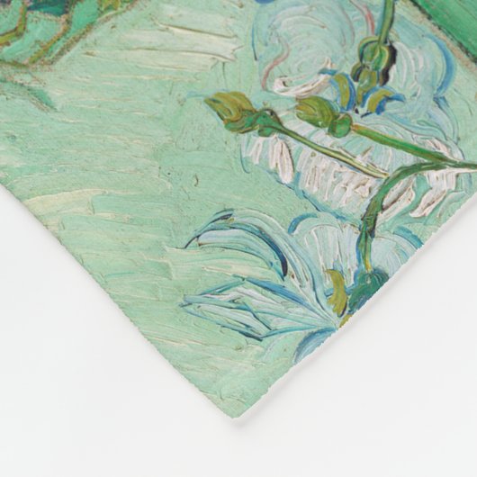 Van Gogh Vase met roze rozen  bloemkunst Fleece Deken (Hoek)