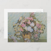  Van Gogh Vase met roze rozen          Briefkaart (Voorkant / Achterkant)