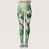 Van Gogh Vase met roze rozen  Floral Art Leggings (Voorkant)