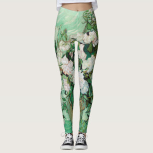 Van Gogh Vase met roze rozen  Floral Art Leggings