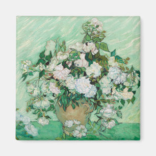 Van Gogh Vase met roze rozen  Floral Art Magneet