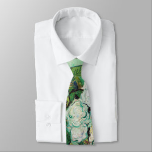 Van Gogh Vase met roze rozen  Floral Art Stropdas
