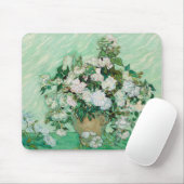Van Gogh Vase met roze rozen Floral schilderen Muismat (Met muis)
