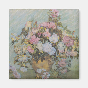  Van Gogh Vase met roze rozen Magneet