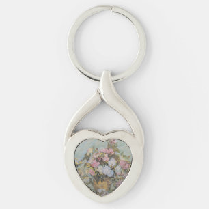 Van Gogh Vase met roze rozen Sleutelhanger