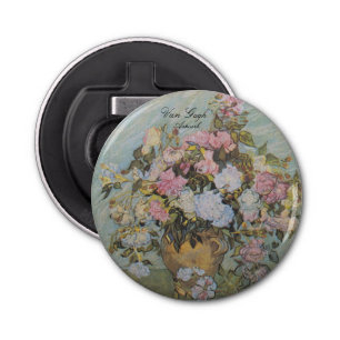  Van Gogh Vase met Rozen Button Flesopener
