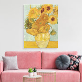 Van Gogh Vase met twaalf zonnebloemen Canvas Afdruk (Insitu (Woonkamer))