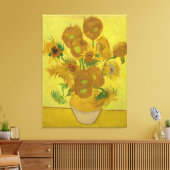 Van Gogh Vase met veertien zonnebloemen Canvas Afdruk (Insitu (Woonkamer))