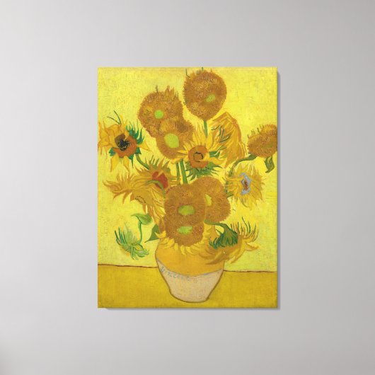 Van Gogh Vase met veertien zonnebloemen Canvas Afdruk (Voorkant)