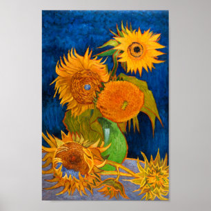Van Gogh Vase met vijf zonnebloemen Poster
