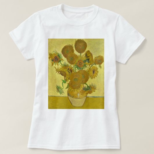 Van Gogh Vase met vijftien zonnebloemen GalleryHD T-shirt (Design voorkant)