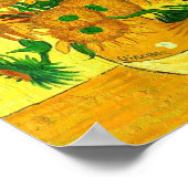 Van Gogh Vase met vijftien zonnebloemen Poster (Hoek)