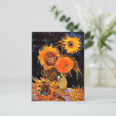 Van Gogh - Vase met zes zonnebloemen Briefkaart (Staand voorkant)