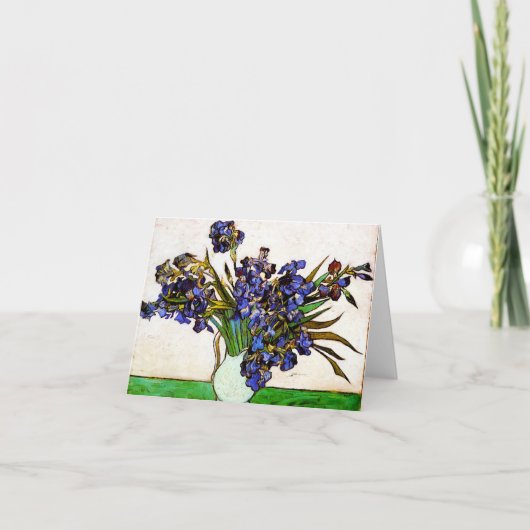 Van Gogh Vase of Irises Note Card Kaart (Voorkant)