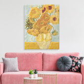 Van Gogh - Vase Twaalf zonnebloemen Canvas Afdruk (Insitu (Woonkamer))