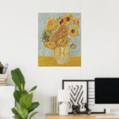 Van Gogh - Vase Twaalf zonnebloemen Poster (Thuiskantoor)