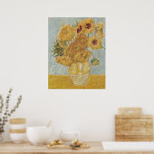 Van Gogh - Vase Twaalf zonnebloemen Poster (Keuken)