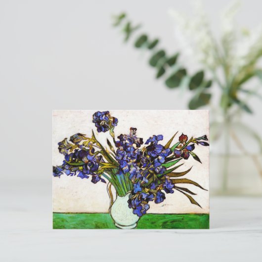 Van Gogh Vase van Irises Briefkaart (Staand voorkant)