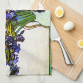 Van Gogh Vase van Irises Theedoek (Quarter Fold)