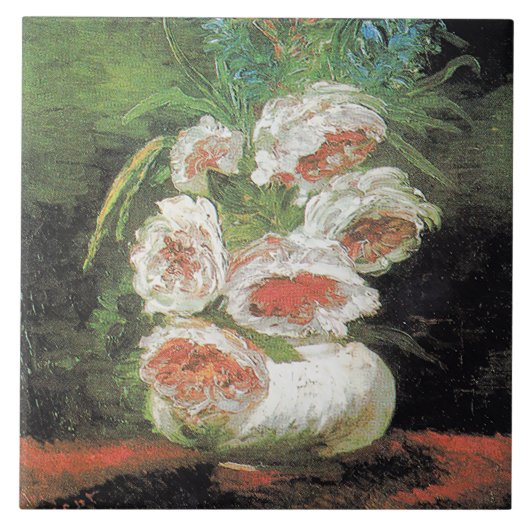 Van Gogh Vase van volken Tegeltje (Voorkant)