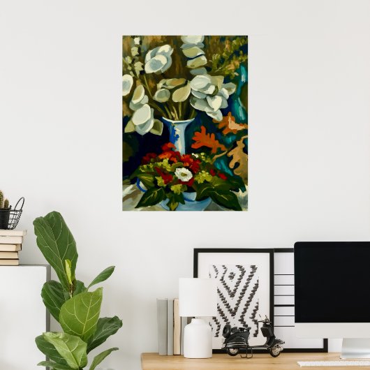 Van Gogh Vase with Honesty Poster (Thuiskantoor)