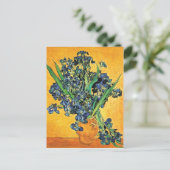Van Gogh - Vase with Irises Yellow Background Briefkaart (Staand voorkant)