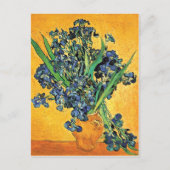 Van Gogh - Vase with Irises Yellow Background Briefkaart (Voorkant)