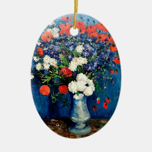 Van Gogh - Vase with Poppies, Keramisch Ornament (Voorkant)