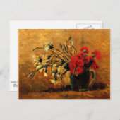 Van Gogh - Vase with Red and White Carnations Briefkaart (Voorkant / Achterkant)