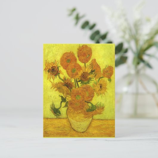 Van Gogh - veertien zonnebloemen, Briefkaart (Staand voorkant)