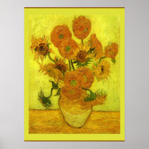 Van Gogh - veertien zonnebloemen, Poster