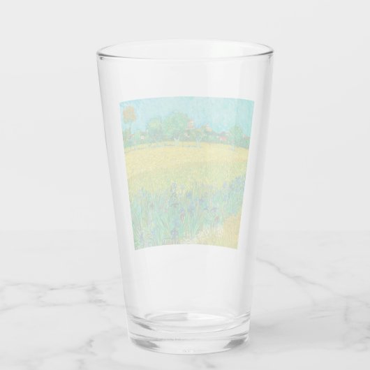 Van Gogh Veld met irissen bij Arles Glas (Achterkant)