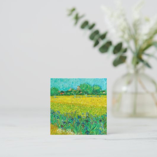 Van Gogh Veld met irissen bij Arles Informatiekaartje (Staand voorkant)