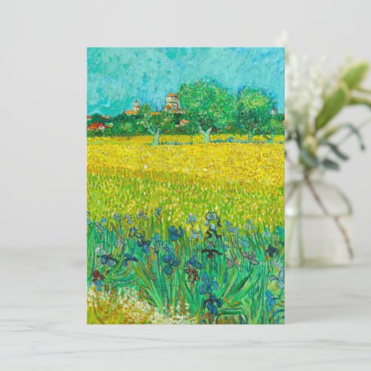 Van Gogh Veld met irissen bij Arles Kaart (Staand voorkant)
